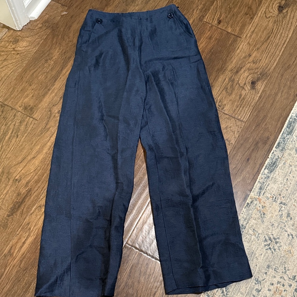 Armani Navy Blue Wide-Leg Pants